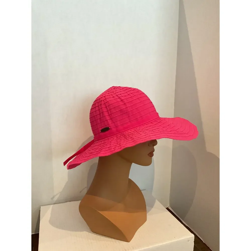 Panama. Jack - Pink Ribbon, Packable Sun Hat - One Size